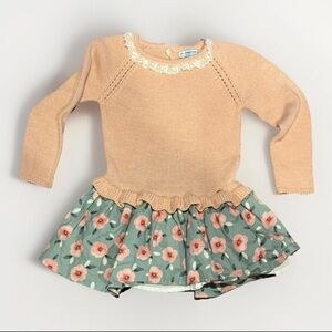 Mayoral Baby Girl Floral Lace Long Sleeve Dress 24M 2T